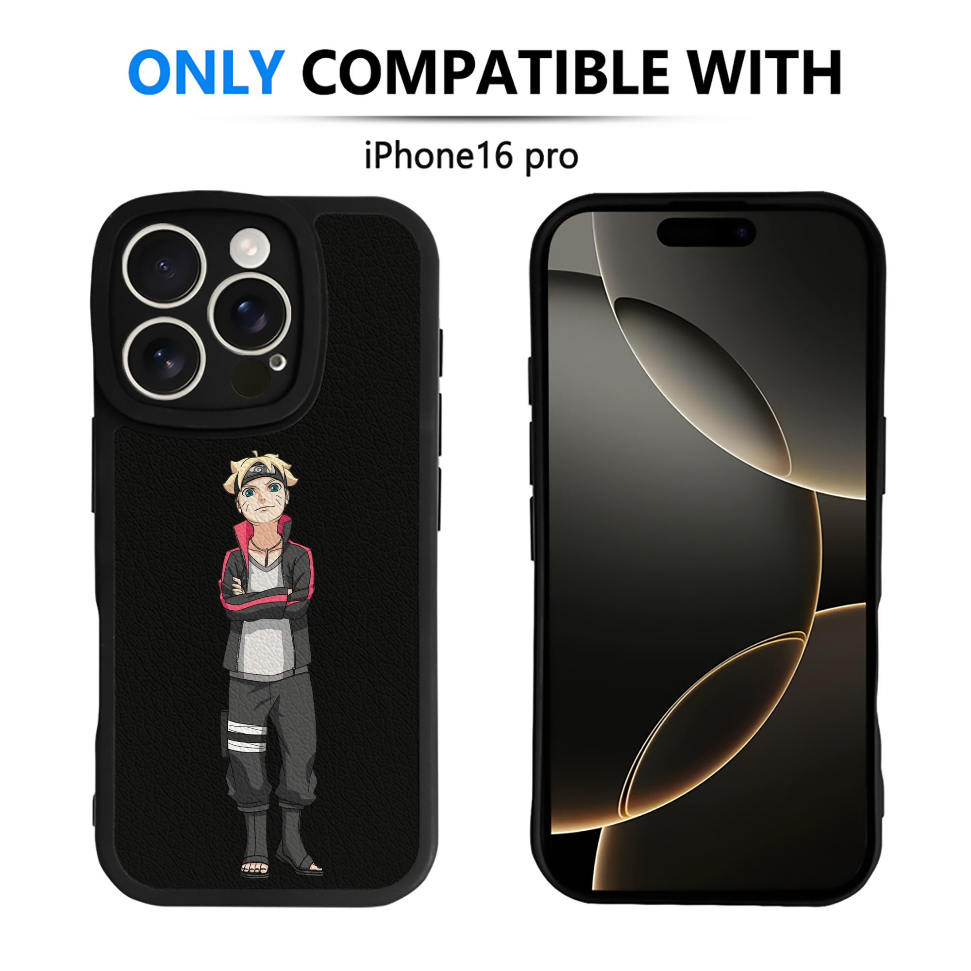 （画像用） NARUTO -ナルト- うずまき ボルト Uzumaki Boruto 【iPhone 16シリーズ対応】シリコンスマホケース（レザー調） 材質：シリコン